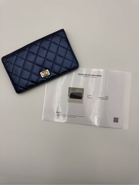 CHANEL Blue long wallet